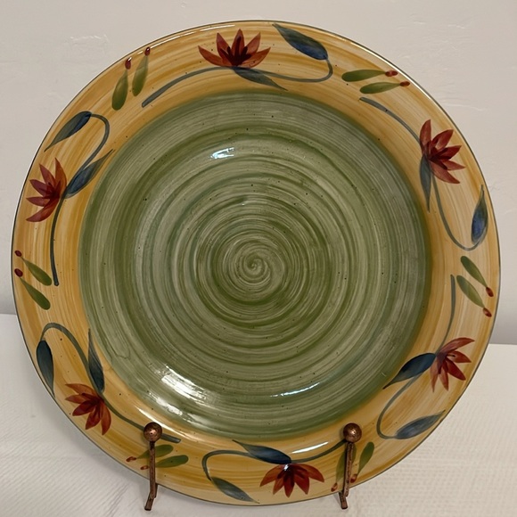 COPY - Pier 1 Elizabeth  Hand Painted  Ceramic 14” Deep Dish Serving Platter - Picture 3 of 8